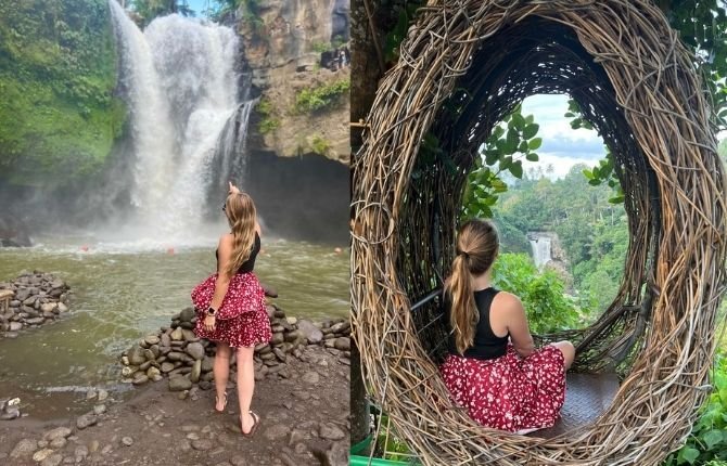 Tegenungan Waterfall dip and egg nest photo spot in Bali